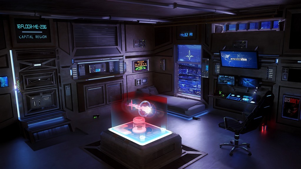 Sci-Fi Apartment, Gamer/Hacker Room  preview image 1